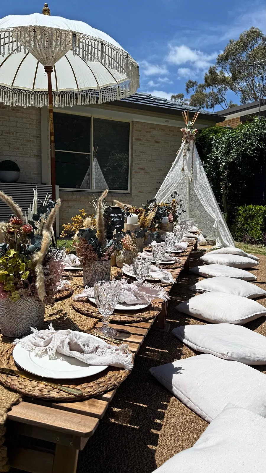 Brown luxury picnic setup by LC Events